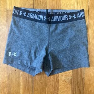 Under Armour Gray Women's Compression Bike Shorts with Branded Waistband